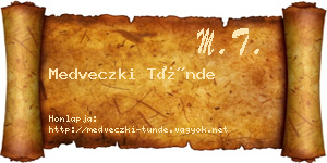 Medveczki Tünde névjegykártya